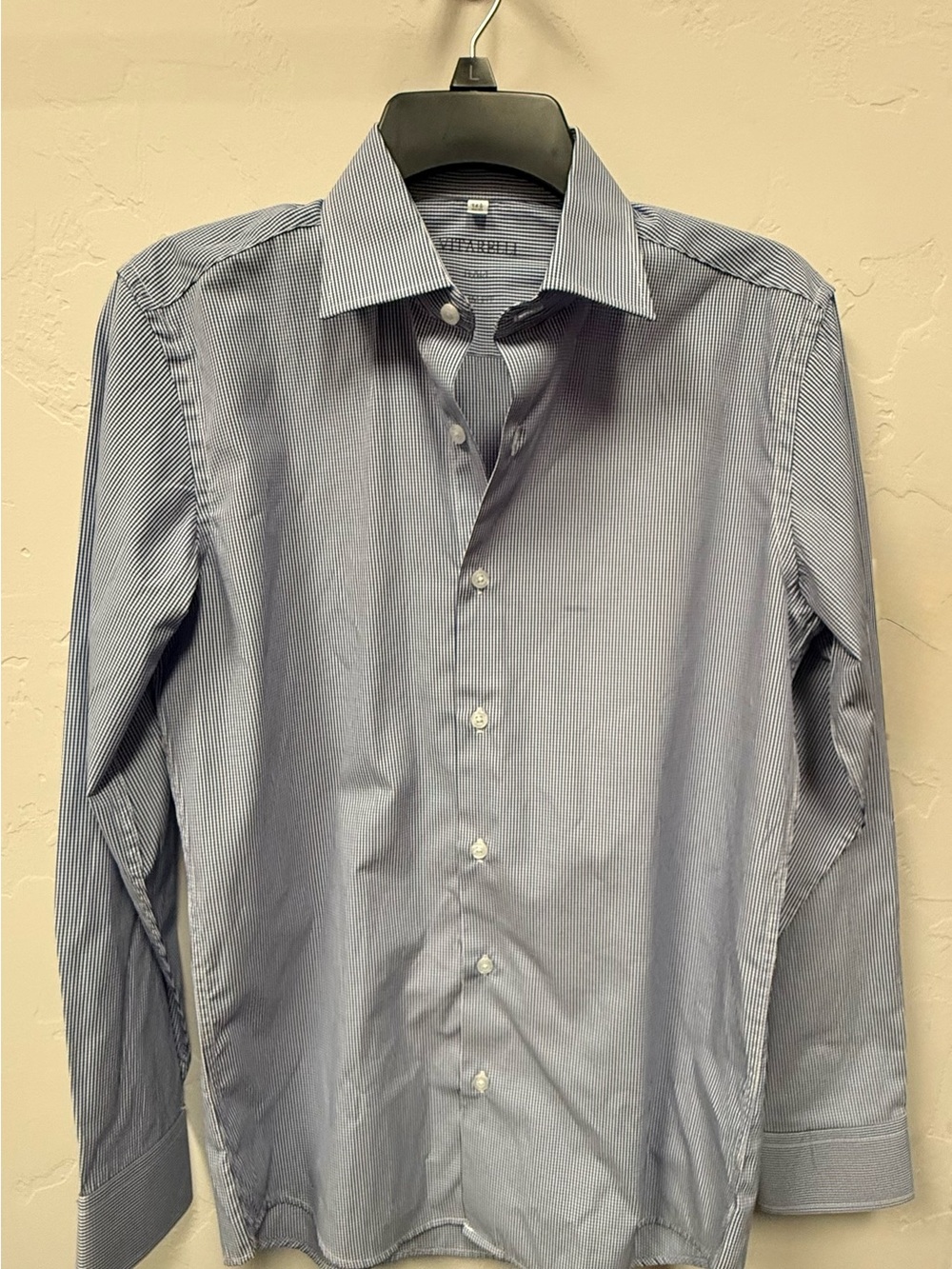 Blue Pinstripe Cotton Dress Shirt